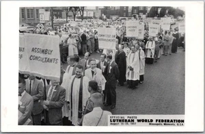 1957 Minneapolis Minnesota Real Photo RPPC Postcard LUTHERAN WORLD FEDERATION - Picture 1 of 2