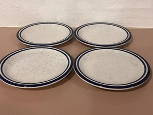 Syrakus blauer Rand gesprenkelt Brot & Butter Teller Restaurant Qualität 5,5" 4er Set - Bild 1 von 5