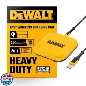 DEWALT Heavy Duty Wireless Charger, 10W Max Fast Wireless Charging Pad Compat - Picture 1 of 5