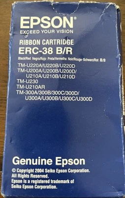 Genuine Epson ERC-38 B/R Ink Ribbons,Black/ Red #C43S015376 - Image 1 of 3