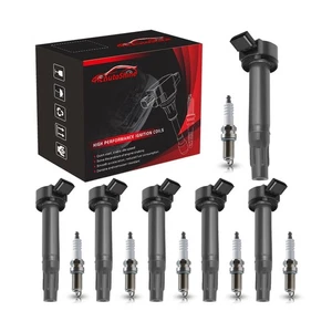 ignition coil pack with spark plugs for toyota sienna avalon camry highlander... - Picture 1 of 7