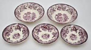 Vintage Clarice Cliff Tonquin prugna viola ciotole Royal Staffordshire 2 cereali 3 frutta - Foto 1 di 15