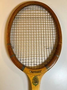 Vintage Antique 1940s Mid Century Slazenger Victory Wooden Wood Tennis Racket - Picture 1 of 24