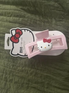 Sanrio Hello Kitty Red Hair Clip and Pink Double Cube Hair Tie Set - Picture 1 of 1