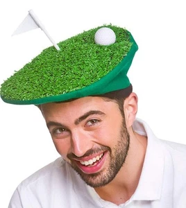 1 Adult Crazy Golf Beret Hat Funny Fancy Dress Accessory Cosplay Hat Costume New - Picture 1 of 2