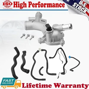 Engine Coolant Water Outlet W/ Hose& Sensor Kit for Chevy Cruze Sonic Buick 1.4L - Foto 1 di 15