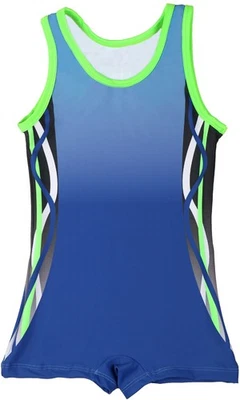 NEW! Molten Blue, Neon Green, White Boys/Mens Gymnastics Singlet - Image 1 of 3