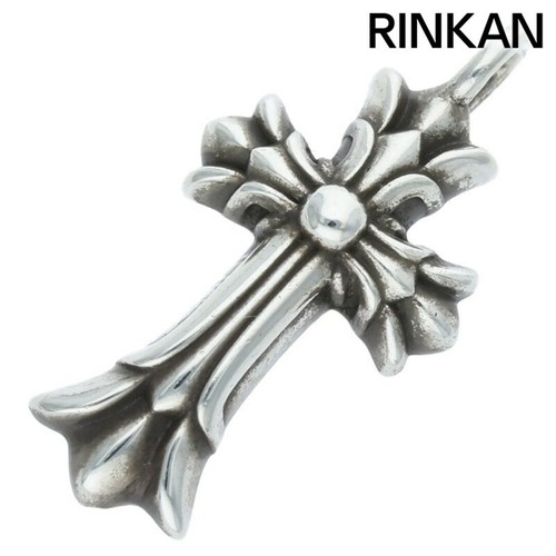 CHROME HEARTS Collana Top Uomo Cromo Cuori DBL CH CRS Doppia Croce Charm Argento Usato