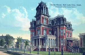 SALT LAKE CITY UT - Gardo House (fälschlicherweise Amelia Palace genannt) Postkarte - Bild 1 von 2