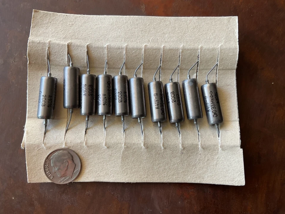 Condensadores rusos K40Y-9 .033uf @ 200v, NOS, papel en aceite, lote a granel 10X, 0.033 Foto 1 de 3