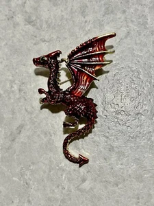 RED MYTHICAL DRAGON BRAND NEW BROOCH PIN GOT ANIMAL BROOCHES 6cm Dragons Badge - Picture 1 of 4