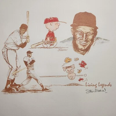 Stan Musial Signed Numbered Living Legends Lithograph w/ Peanuts Art Baseball - Image 1 of 4