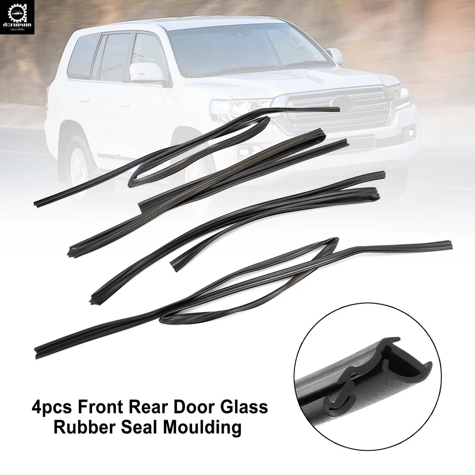 4pcs Door Glass Rubber Seal Moulding For Toyota Land Cruiser FJ80 LX450 91-1997 - Изображение 1 из 4