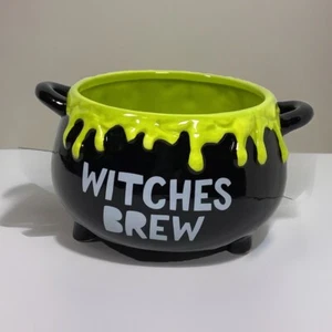 Witches Brew schwarzer Kessel limettengrün innen Süßigkeiten oder Dip 38 Oz Kapazität EUC - Bild 1 von 9