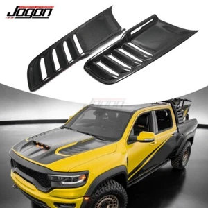 Real Carbon Fiber Engine Bonnet Cover Trim For Dodge RAM 1500 TRX OffRoad Rebel - Picture 1 of 9
