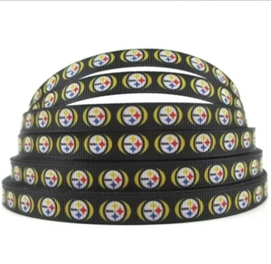 3/8" (1 yard) Steelers Grosgrain Ribbon Football Pittsburgh Team Sports 1053301 - Picture 1 of 2
