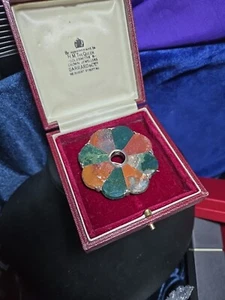 ANTIKE VIKTORIANISCHE SILBERACHAT EXEMPLAR SCHOTTISCHE BROSCHE / ANSTECKNADEL - Bild 1 von 12