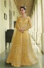 Bollywood-Stil Designer Partykleidung gelb bodenlange Anzüge mit Fadenarbeit