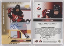 2022 Upper Deck Team Canada Juniors Women's WC /199 Victoria Bach #66 Patch Auto