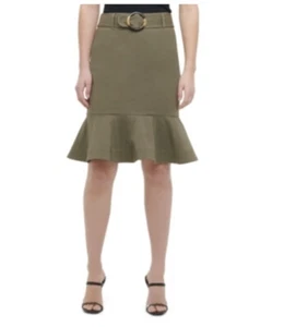 Calvin Klein NEU gerader Damenrock mit Gürtel und Rüschensaum TEDO – Größe 12 - Bild 1 von 2