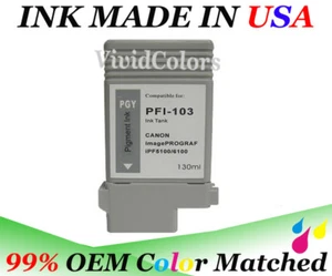 tank fits PFI-103 Photo Gray Canon ipf 5100 6100 6200 INK not oem pigment tank d - Picture 1 of 2