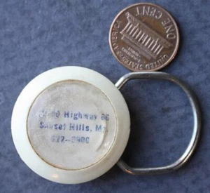 1960s Era Route 66 Sunset Hills Missouri Chrysler Motor Cars bubble keychain---- - Picture 1 of 1