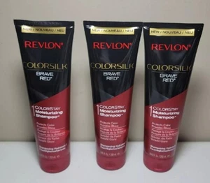 Menge 3-Revlon Colorsilk-Brave Red Colorstay Feuchtigkeitsspendendes Shampoo 8,45oz - Bild 1 von 4