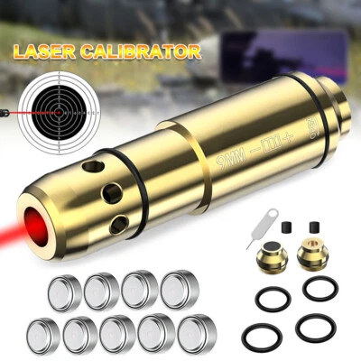 Dual Purpose 9mm Dry Fire Laser Training Bullet & Red Laser Bore Sight Cartridge