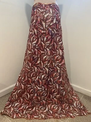 1.25 Yard Tie Dye  Embroidery Sequins Lace Fabric 50” Width - Image 1 of 4