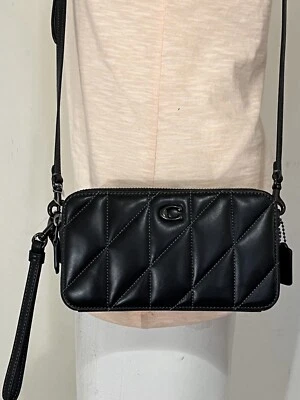 COACH KIRA  Black Quilted Leather  Double Zipper Wristband crossbody bag CM531 - Image 1 of 4