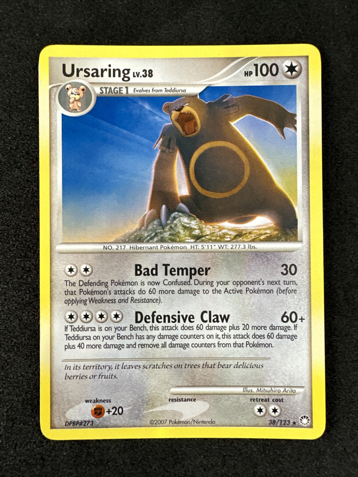 Pokemon Ursaring 38/123 Mysterious Treasures Non Holo Rare LP/VLP