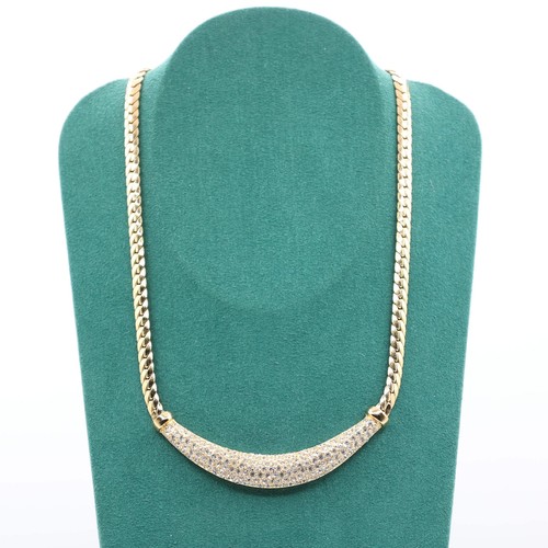 Collana girocollo Christian Dior con strass placcati oro