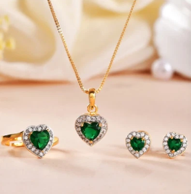 Conjunto de pingente de prata folheado a ouro 20k corrente de corda - anel brincos pingente com corrente - Imagem 1 de 4