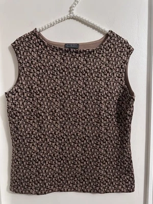 Classiques Entier Tank Top Women Large Beige Brown  Sleeveless Pullover - Image 1 of 4