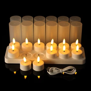 12 Luci a Candela a LED Con Timer, Stazione Di Ricarica Con Telecomando, Paralum - Foto 1 di 13