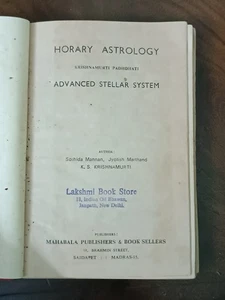 HORARY ASTROLOGY KRISHNAMURTI PADHDHATI ADVANCED STELLAR SYSTEM 1978 ENGLISH - Picture 1 of 23