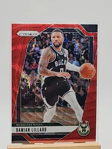 2024-25 Panini Prizm Damian Lillard Red Wave Prizm #90 Bucks - Picture 1 of 2