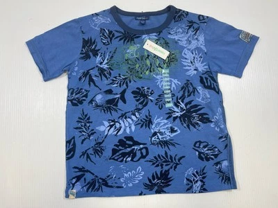 Naartjie мальчиков молодежи синий 100% хлопок коротким рукавом лист печати футболка 9 - Изображение 1 из 4