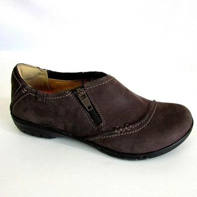 Clarks Unstructured 6M Mujer Zapato Marrón Gamuza Cremallera Lateral Sin Cordones Mocasín Comodidad Foto 1 de 4