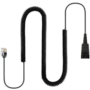 Cable Adapter Earphones Quick Disconnect Qd TORJ11 RJ-11 Book Spiral - Afbeelding 1 van 2