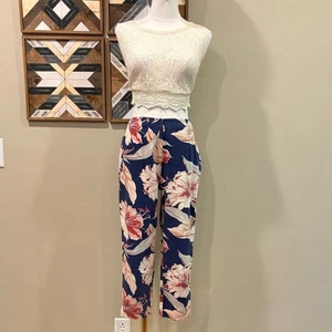 Vintage Ralph Lauren Country Floral Print Cotton Cropped Pants size 6 - Picture 1 of 13
