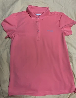 Camisa de pesca Columbia feminina manga curta PFG pequena pêssego/rosa/coral - Imagem 1 de 3