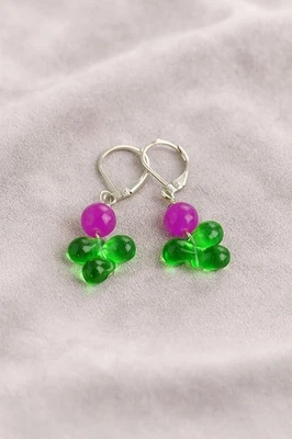  Pendientes colgantes de cuentas de vidrio de plata de ley 925 de London Bridges  Foto 1 de 3