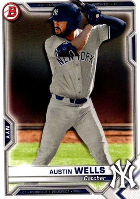 2021 Bowman Prospects Austin Wells New York Yankees #BP-47 - Image 1 of 2