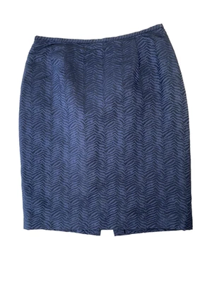 Falda Lafayette 148 para mujer 8 azul forrada a lápiz mezcla de seda texturizada Foto 1 de 4