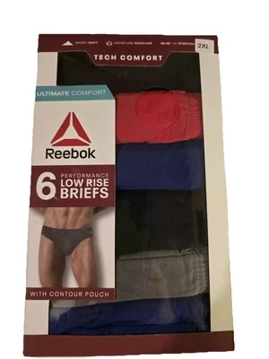 REEBOK Men's  Low Rise Performance Briefs 6 PACK (Size 2XL)  FREE SHIPPING - Image 1 of 4