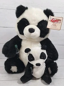 Coca-Cola Panda Bear With Baby 12" Plush Black & White - Photo 1 sur 9
