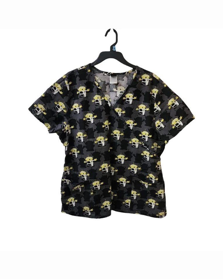 Blusa Médica Disney Pixar The Aliens Toy Story Talla 2x Negra/Gris/Verde Foto 1 de 4