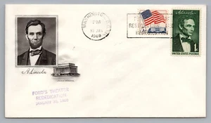 1968 Fords Theater Restoration Rededication Combo 5C & Beardless 1C Abe Lincoln - Picture 1 of 2