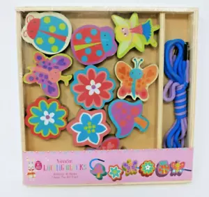 Wooden Lacing Blocks Flowers & Butterflies, 10 Pieces, Ages 3+, 2016 - Picture 1 of 1